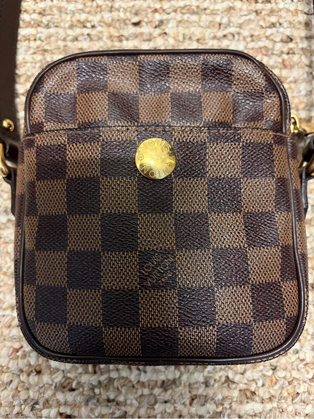 Louis Vuitton Damier Ebene Crossbody Pouch in Brown